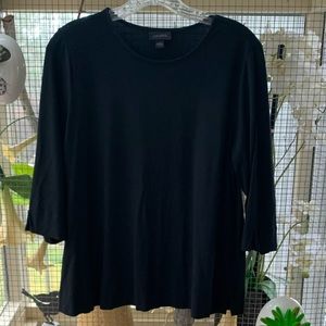 J Jill Wearever Black 3/4 Sleeve Top M